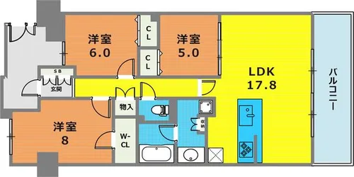 ワコーレ ザ・神戸トアロード【12階】の間取り