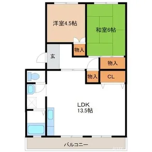 ハピネス緑【2階】の間取り