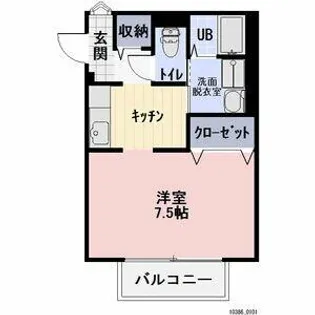 ジュネスブライトンB【101号室】の間取り