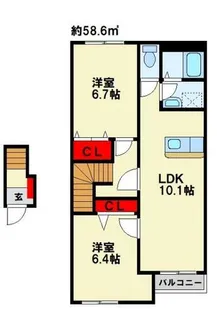 サンフォレスタ Ⅰ【202号室】の間取り