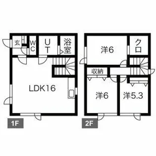 北海道石狩郡当別町太美町【一戸建】の間取り