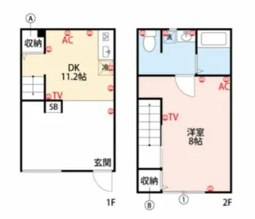 Soranji B棟【2号室】の間取り