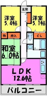 ルミエール多田【103号室】の間取り