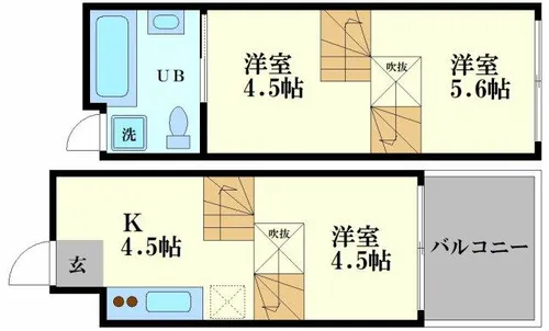 ミッドスクエア難波【9階】の間取り