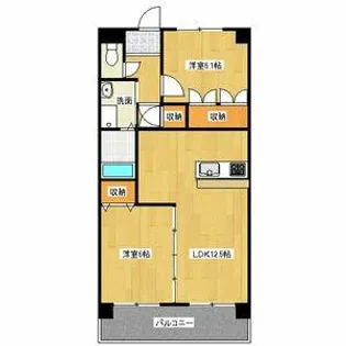 サンセイハイツ社台【3階】の間取り