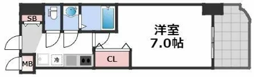 Luxe西長堀【15階】の間取り