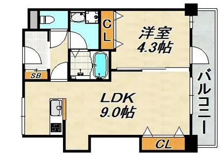 アロハ名谷【4階】の間取り