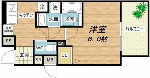 ラヴ心斎橋ウエスト【15階】の間取り