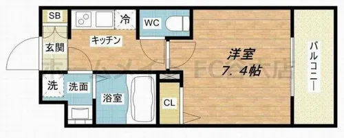 レオンヴァリエ大阪ベイシティ【8階】の間取り