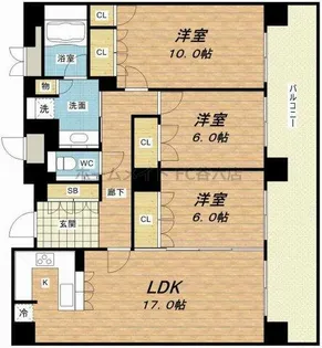 リーガル四ツ橋立売堀Ⅱ【14階】の間取り