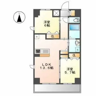 プレイズシード浄心【15階】の間取り