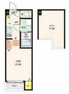 ハーモニーテラス平安通Ⅱ【1階】の間取り