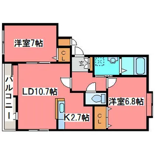 スイートウッド【2階】の間取り