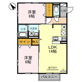 グレイスカーサ2番館【1階】の間取り