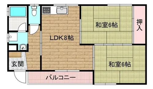 春日丘ハイツA棟【202号室】の間取り