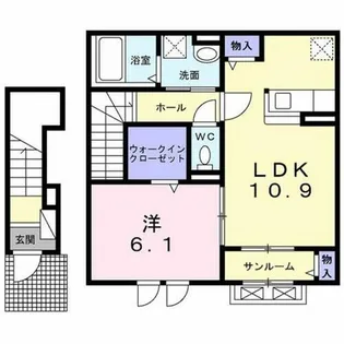 カーサコンフォート宮ノ前【2階】の間取り