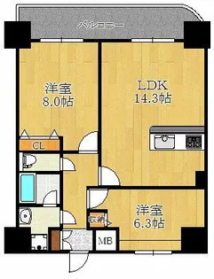 ふぁみーゆ巽東【7階】の間取り