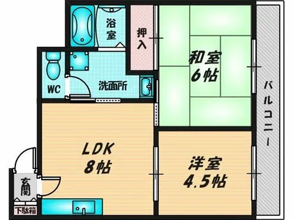 メゾンドール若江北【2階】の間取り