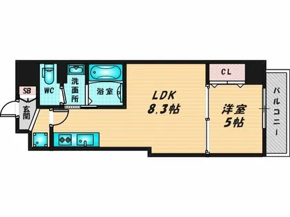 Luxe深江橋Ⅱ【5階】の間取り