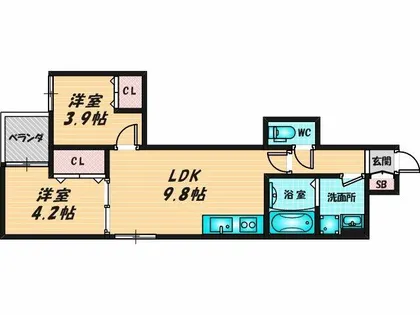 D porta pace【2階】の間取り