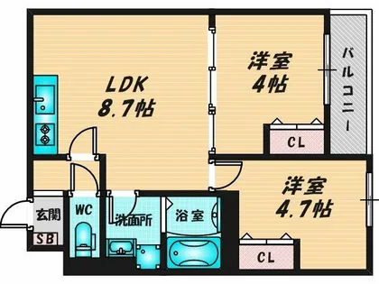 D porta mild【2階】の間取り