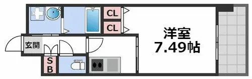 アーバネックス西長堀【9階】の間取り