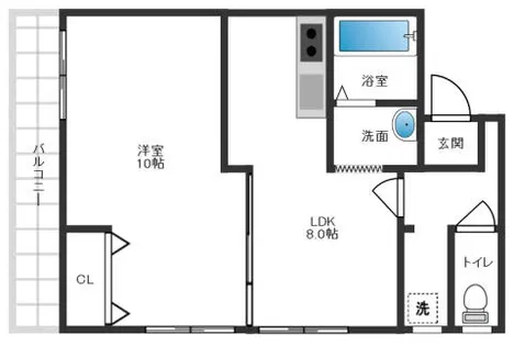 クリスタルコート【303号室】の間取り