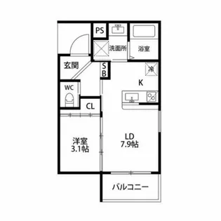 レシオス京都西院【1階】の間取り