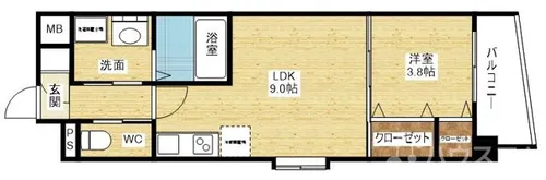 サンレムート新大阪eastⅢ【9階】の間取り