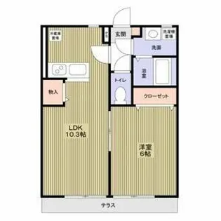 クレセントカーサ【103号室】の間取り