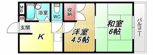 キッポー平野加美【4階】の間取り