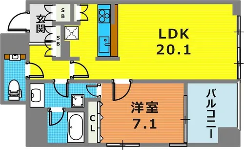 ワコーレディアルクス元町【903号室】の間取り