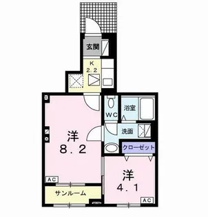 カーサ・ブライト【1階】の間取り