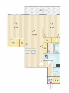 パークヴィラ博多【1階】の間取り