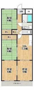 ユーハイライズマンション【7階】の間取り
