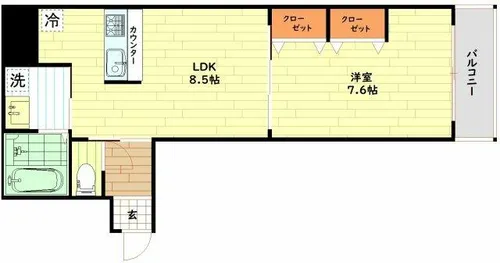 フォーラム此花四貫島【4階】の間取り