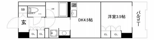大阪府大阪市北区紅梅町【マンション】の間取り