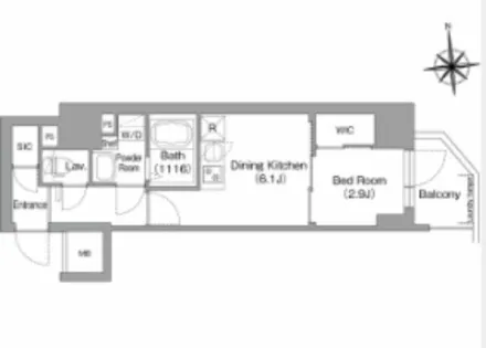 大阪府大阪市中央区高津1丁目【マンション】の間取り