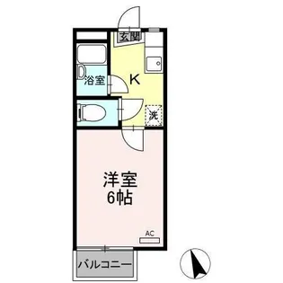 奥田アパートメントII【206号室】の間取り