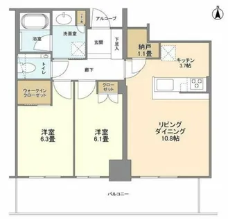 グランドメゾン新梅田タワー【13階】の間取り