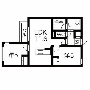 メニーズコート発寒中央【3階】の間取り
