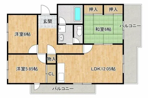 大阪府吹田市山田東1丁目【マンション】の間取り