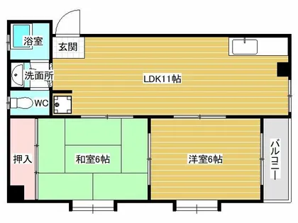 ロイヤル朝日【3階】の間取り