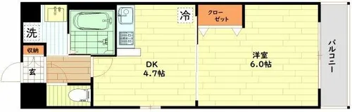 大阪府大阪市中央区常盤町2丁目【マンション】の間取り