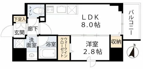 シーズンフラッツ梅田NORTH【11階】の間取り
