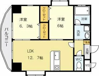 サンシャイン真鶴リバーサイド【10階】の間取り