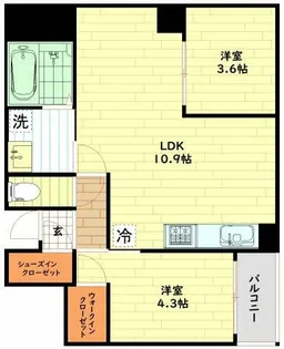 アウスレーベン都島Ⅰ【4階】の間取り