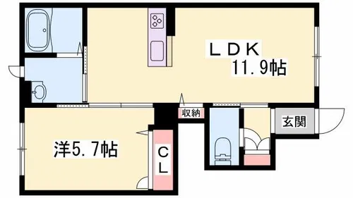 ハートフルヒルズ赤岸【1階】の間取り