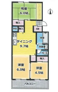 シルフィード・ドゥ御崎【4階】の間取り