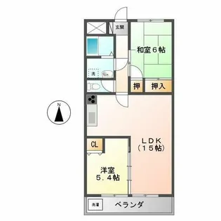 サンライズ江副【3階】の間取り